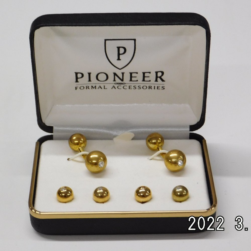 Pioneer Formal Accessories Gold-Plated Cuff Links for Men